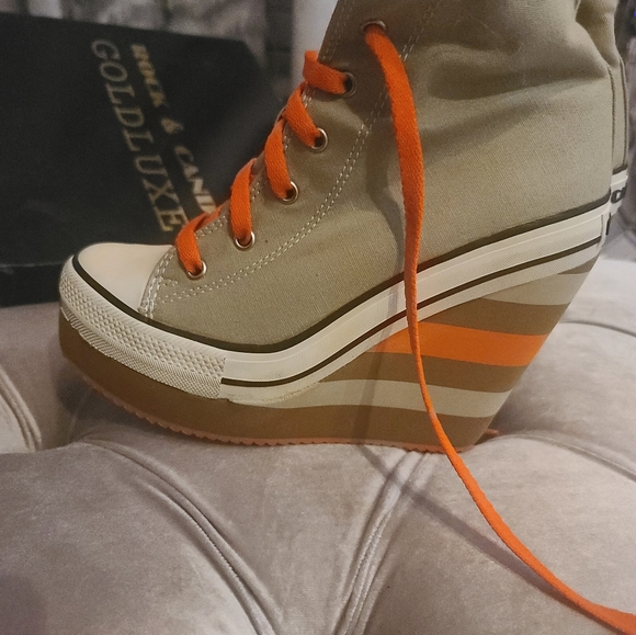 Rock & Candy gold deluxe platform sneakers size 8.5 - Picture 6 of 9